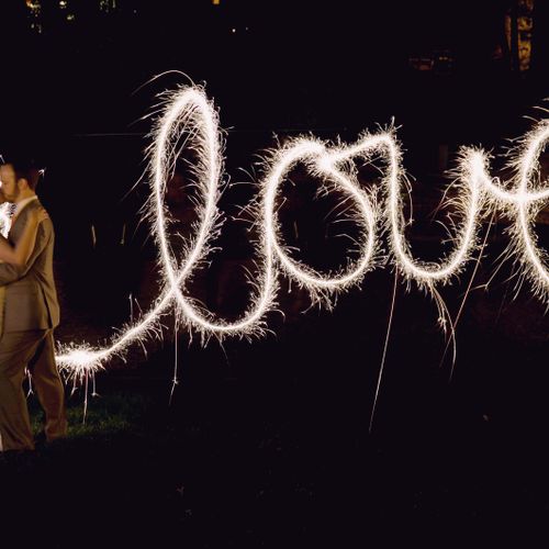 Light writing with sparklers!