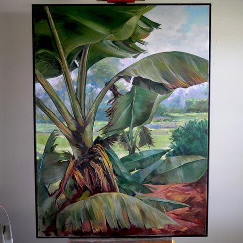 A banana plant.
Its large leaves caught my attenti