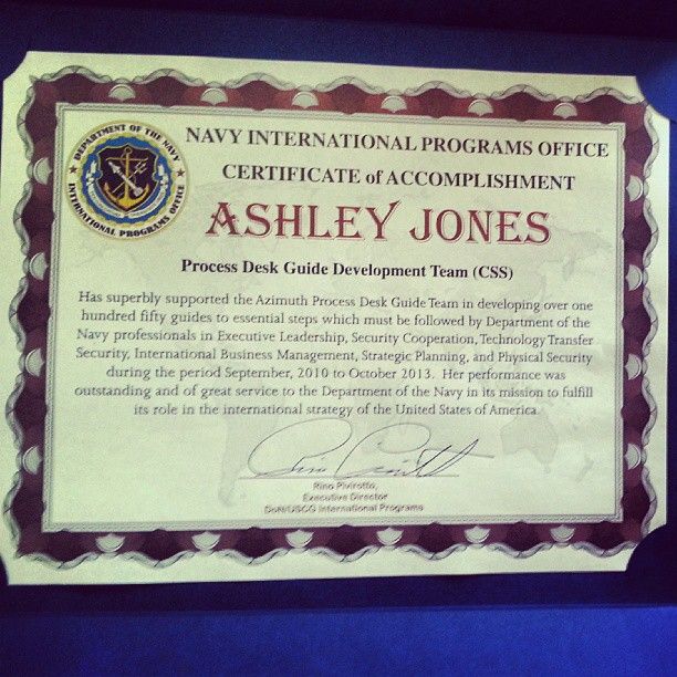 Founder / Lead Writer, Ashley Jones received Certi