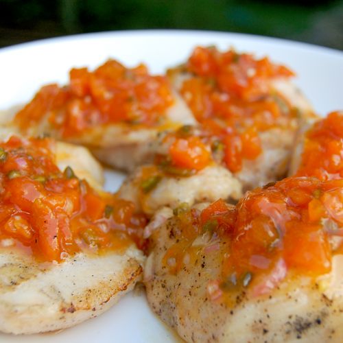 tender grilled chicken breasts with apricot-jalape