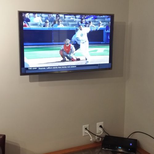 TV wall installation with flat mount