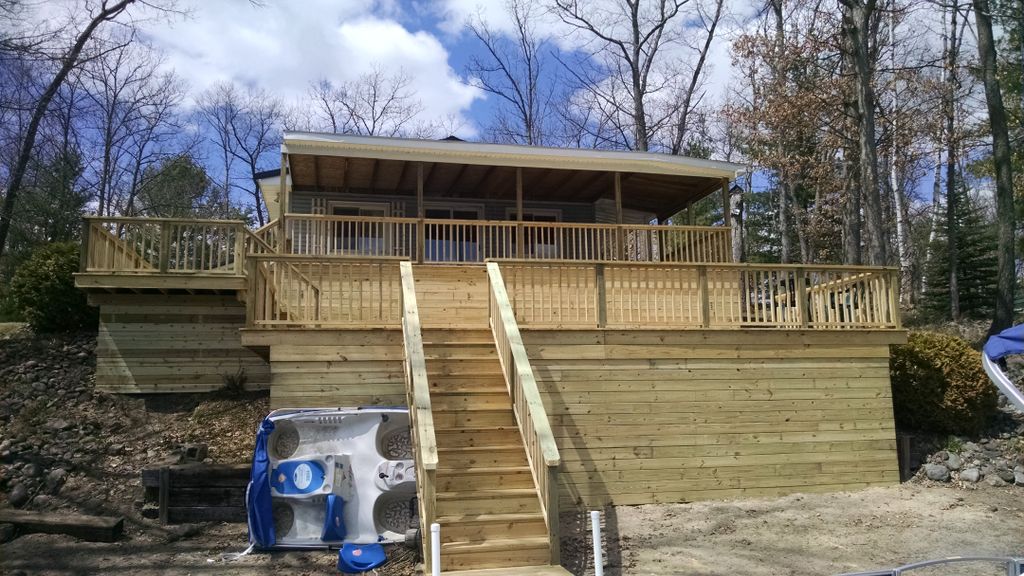 After picture of lakefront deck in Harrison, MI.