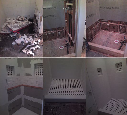 SHOWER RENOVATION - This included demolition, rein