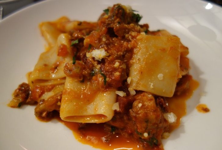 Pork and Beef Bolognese with large Rigatoni