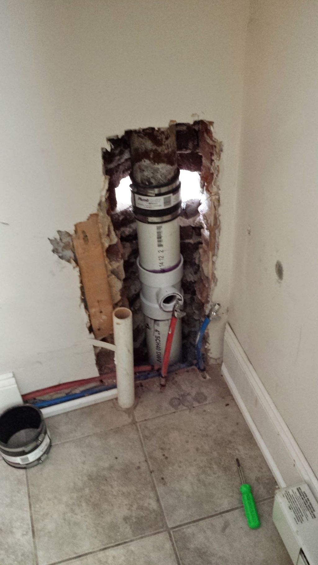 4. New pipes installed from 1st  floor to 2nd floo