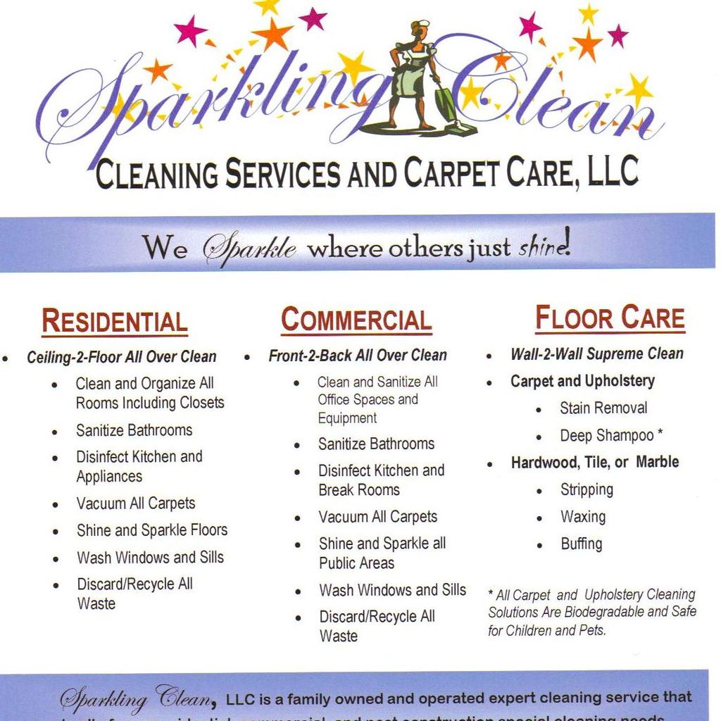 Sparkling Clean Cleaning Services and Carpet Ca...