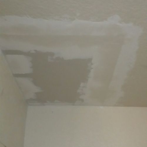 Water damage repair
Removed and replaced drywall.
