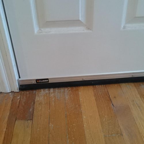Installation of Xcluder door sweep for rodent excl
