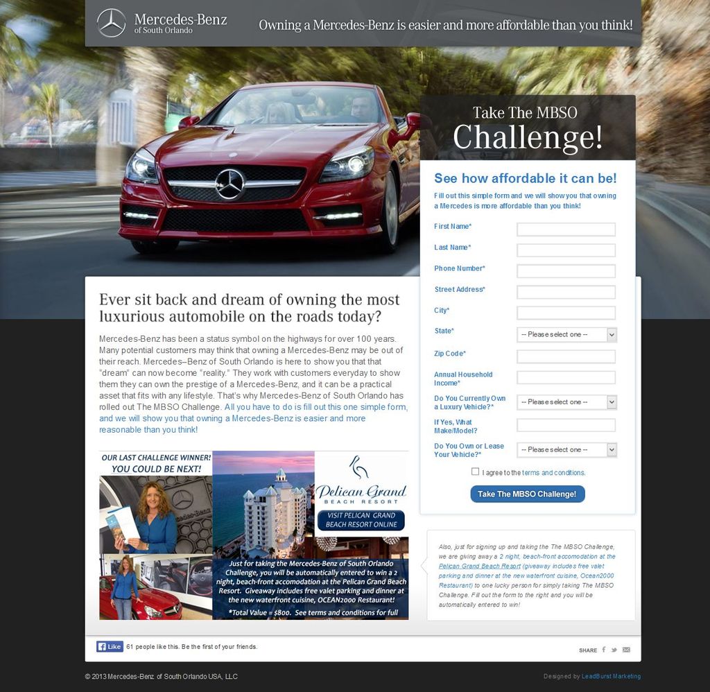 Mercedes Benz Landing Page