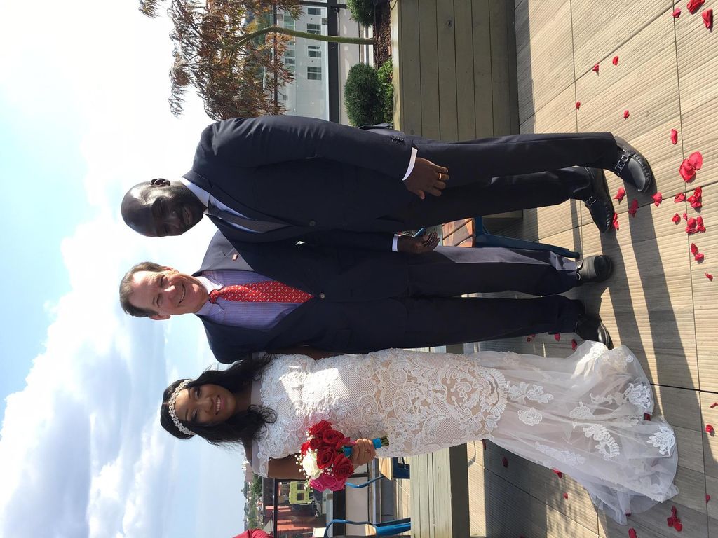Karene and Amadou were married on the roof of thei