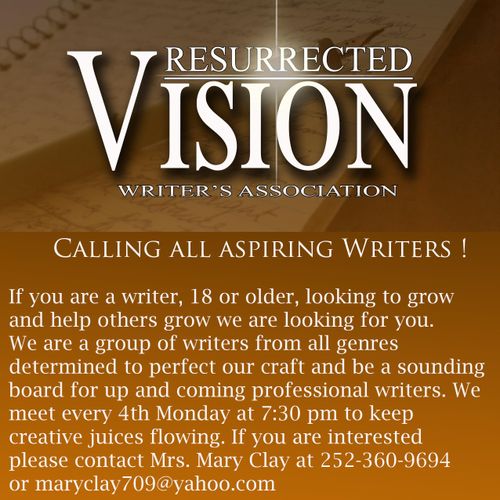 Resurrected Vision Writer's Group was  founded in 