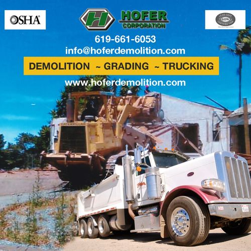 Hofer Corporation Services:
Demolition. Grading &T