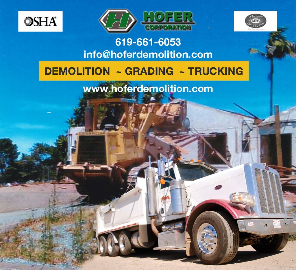 Hofer Corporation Services:
Demolition. Grading &T