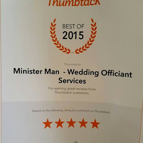 We are proud to be the recipient of the Wedding Of