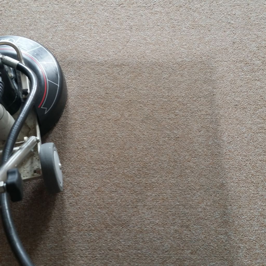 Roto-Vac 360I next to before and after areas of ca