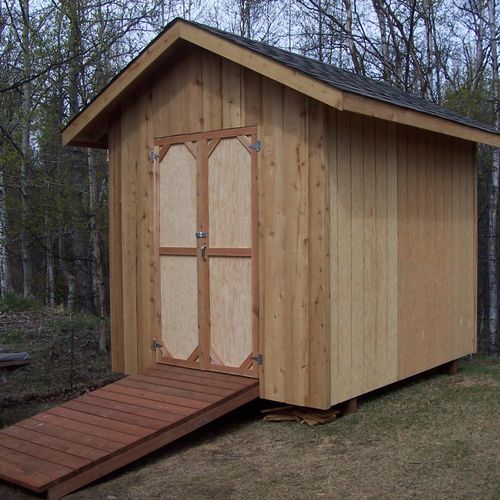 8x12ft.  shed with ramp.