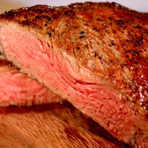 A juicy New York Strip cooked to a perfect medium!