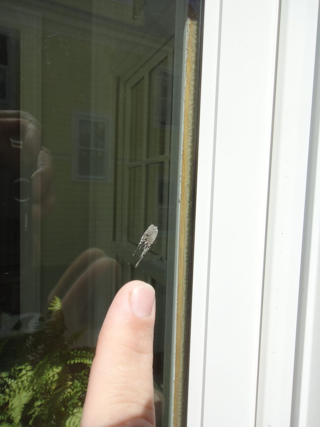 Tough assignment:   Dried cement on brand new wind