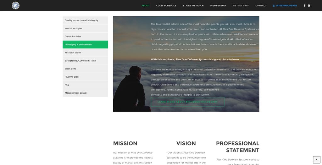 Plus One Defense Systems website redesign