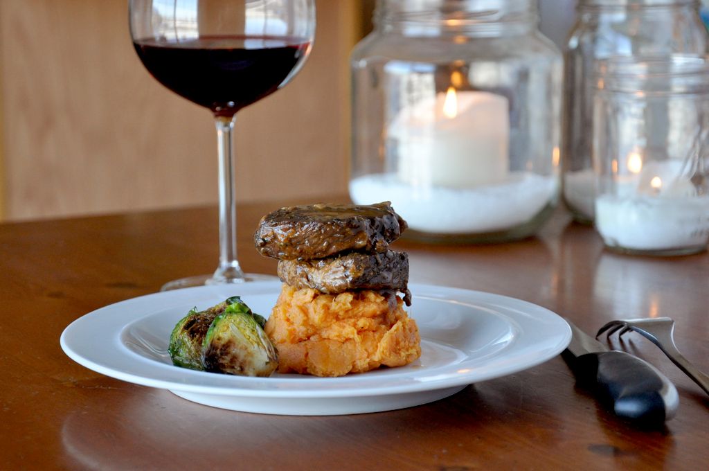 Braised Rosemary Short Ribs with Sweet Potato Mash