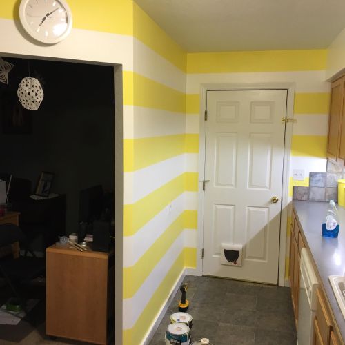 I repainted this kitchen. Stripes like this that r