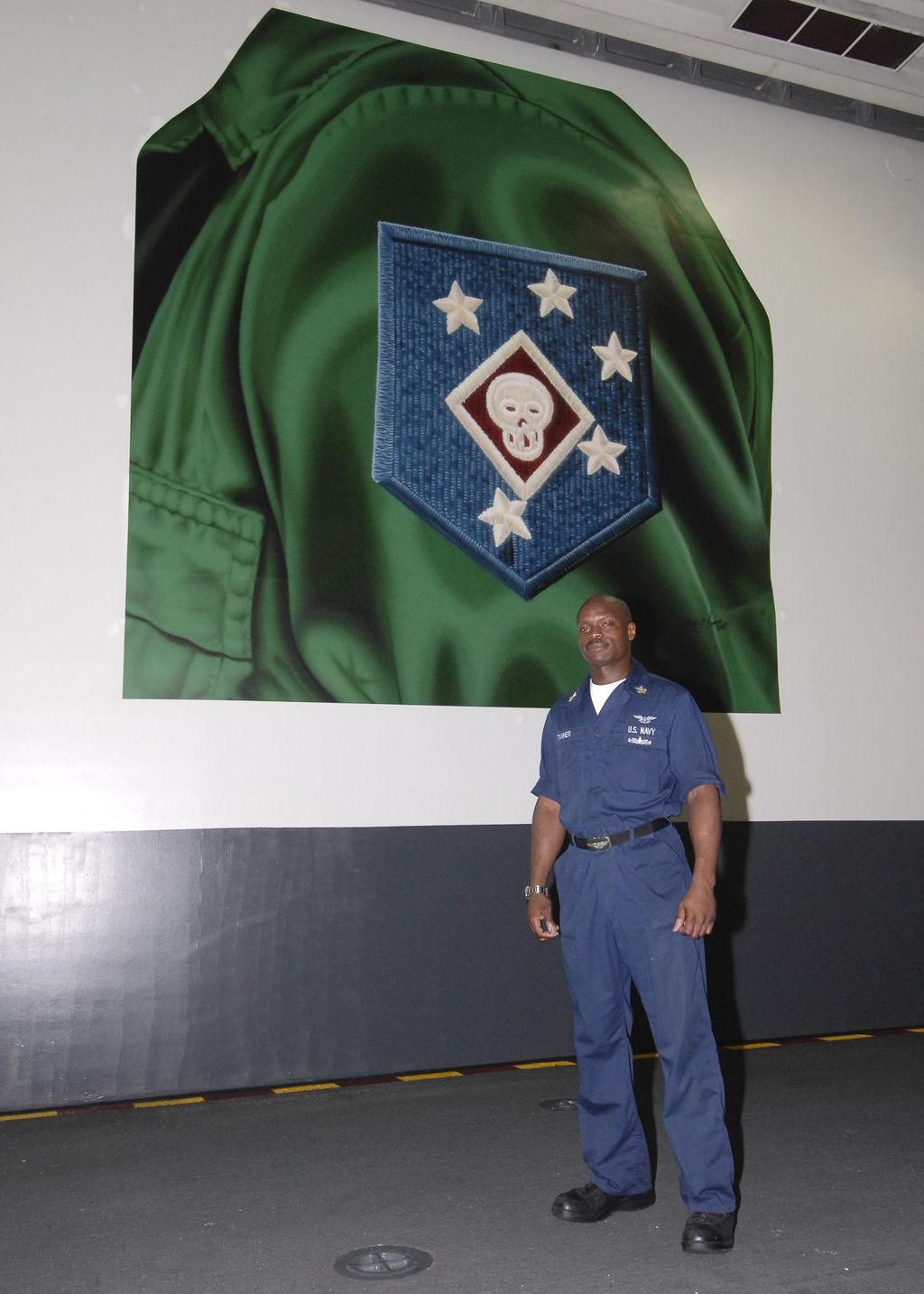 Makin Island Raider Patch on the aircraft elevator
