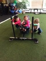 Kids get in on the fun when their parent's exercis