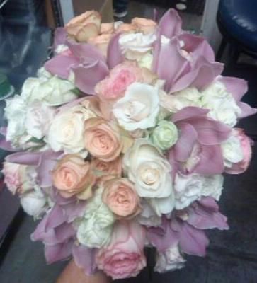 Bridal bouquet orchids and roses