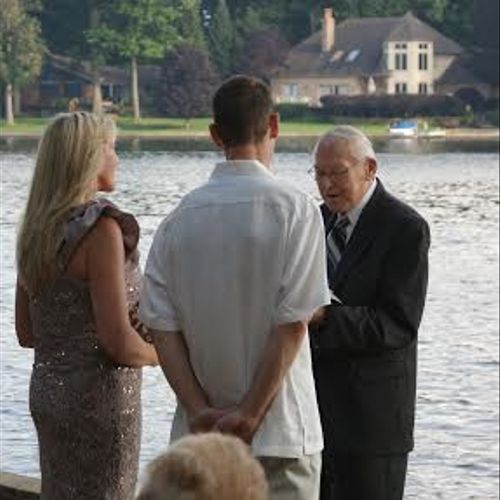 Pastor Burns, Robert and Angela Haasz, Wedding