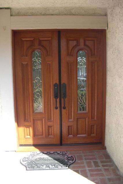 Hardwood entry doors
