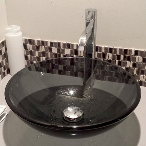 Vessel sink and faucet installation in Raleigh, NC