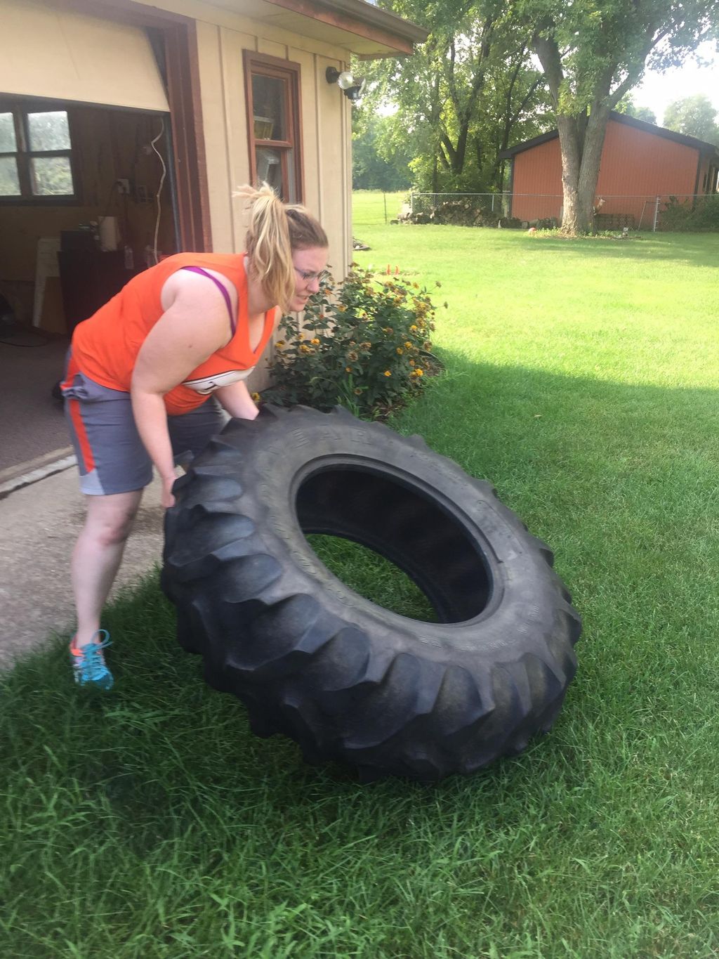 Flipping tires is a great way to work both your ar