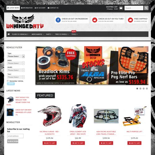 OpenCart website with over 10,000 products for Unh
