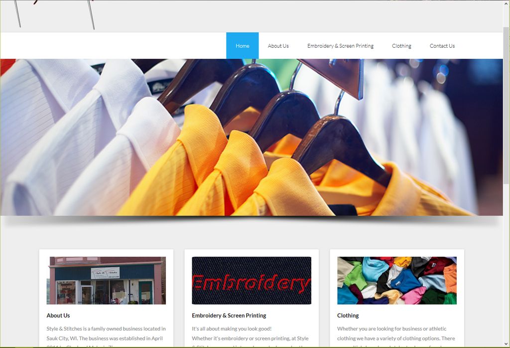 This is a website for an embroidery and screen pri