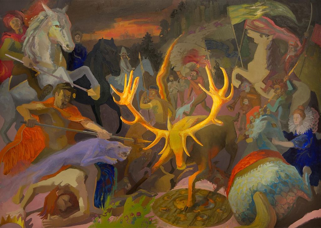 The Hunting Party
Oil on canvas
 5'x7'