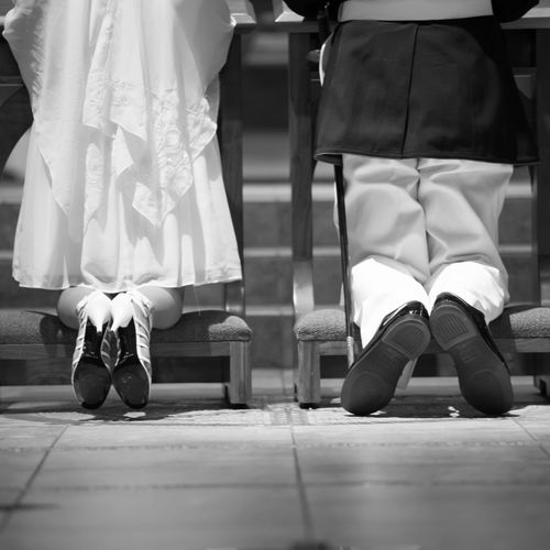 Wedding Ceremony Kneeling.