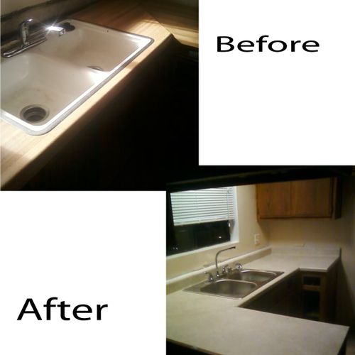 Countertop and sink