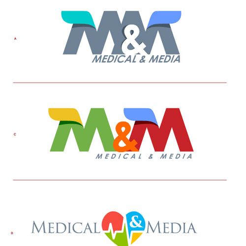 Medica and Media logo design concept process