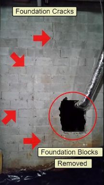 Structural Hazard - Foundation altered and cracked