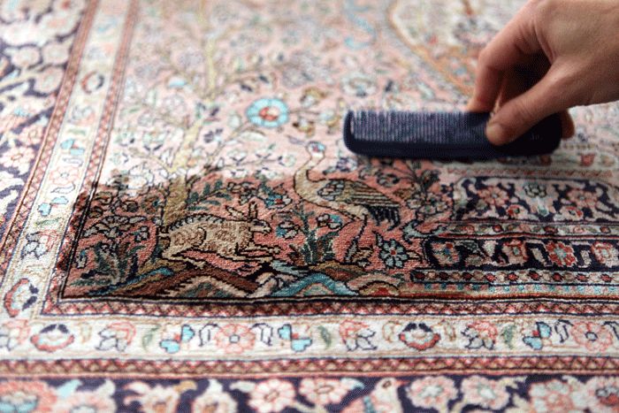 Brushing of Silk Rug