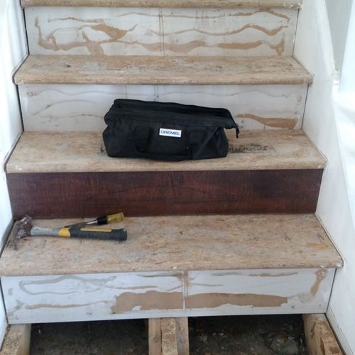 Removing and installing stair treads and risers