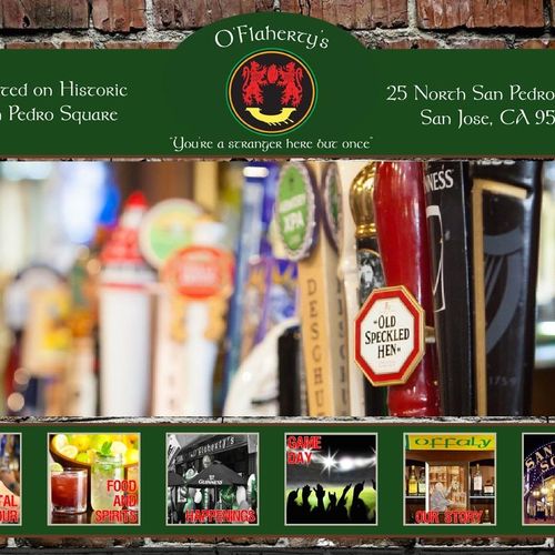 Web design of Irish pub in San Jose, CA.