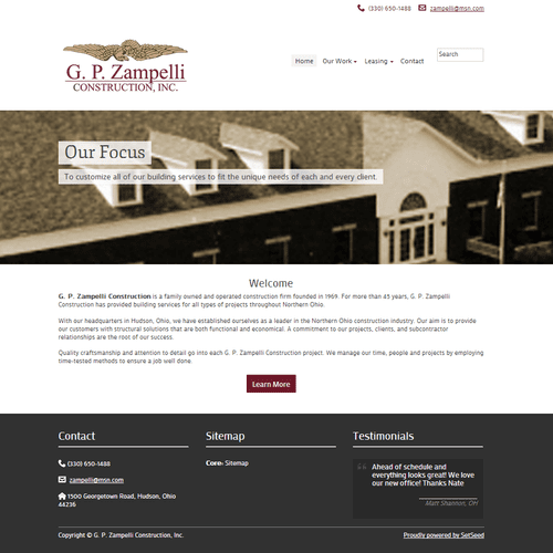 G.P. Zampelli Construction's new website by custom