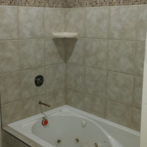 Custom tub/shower tile install