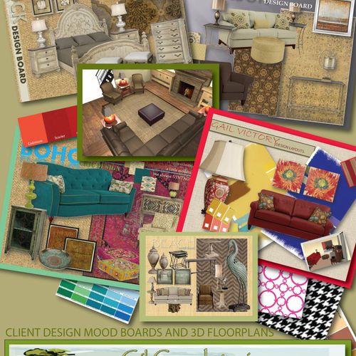 ROOM LAYOUTS, FLOOR PLANS AND DESIGN BOARDS FOR CL