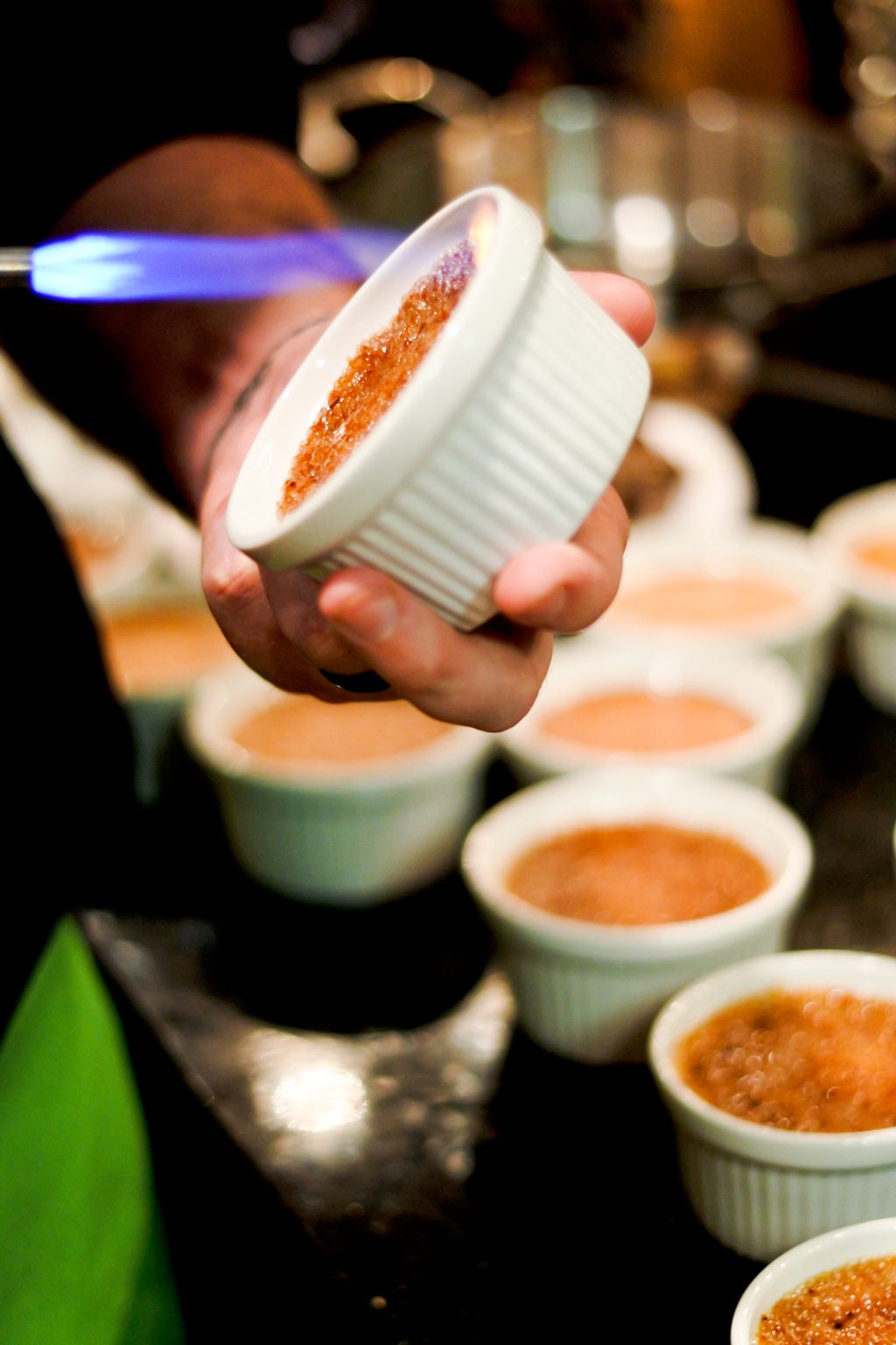 Chocolate lavender crème brûlée