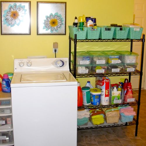 We added some shelving to this condo laundry room,