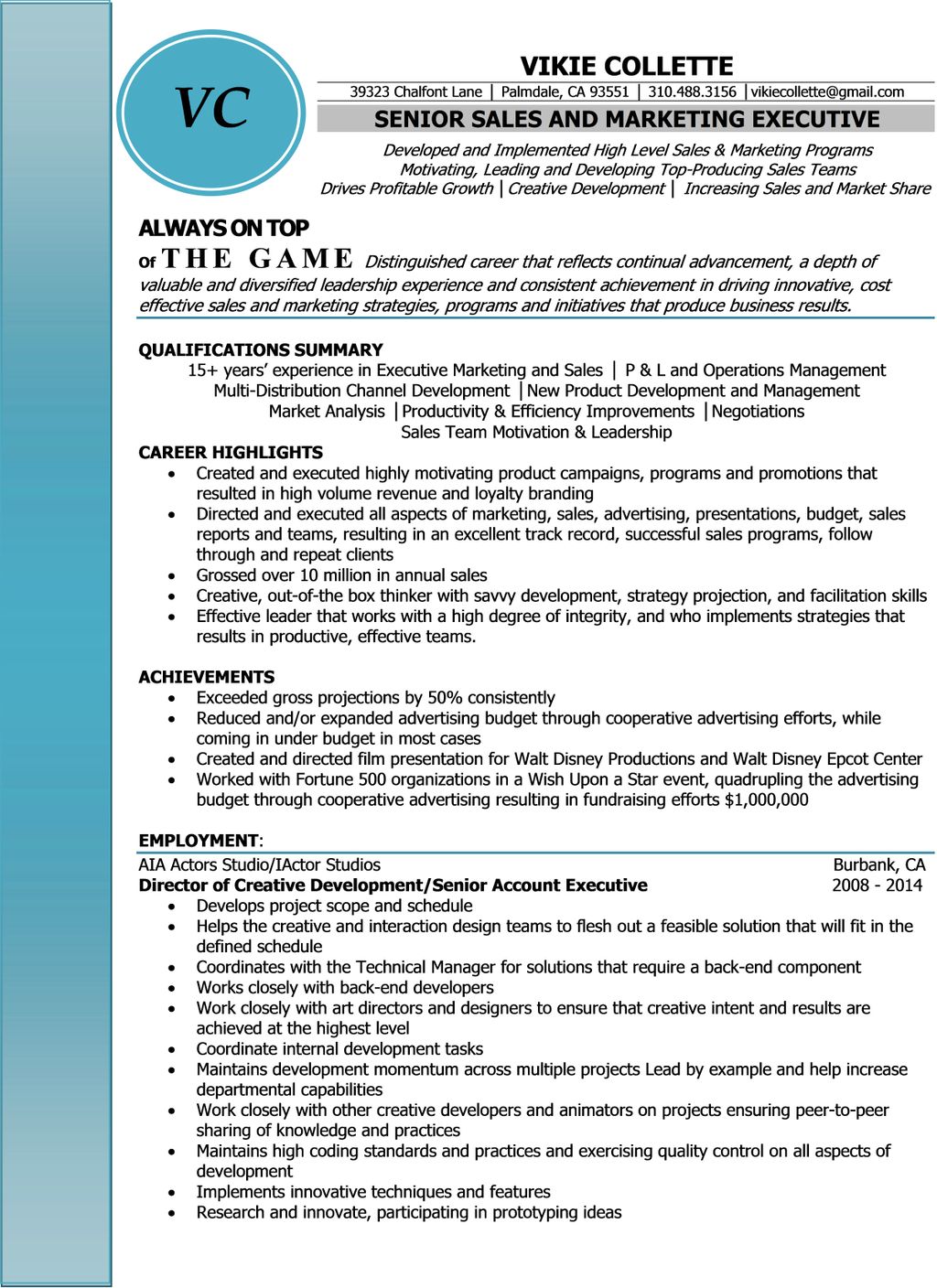 Sales and Marketing Executive
Sales and Marketing 