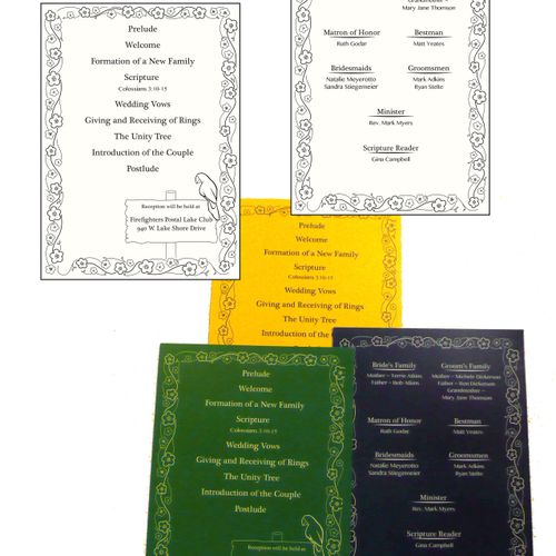 Wedding programs made for one of my mother's co-wo