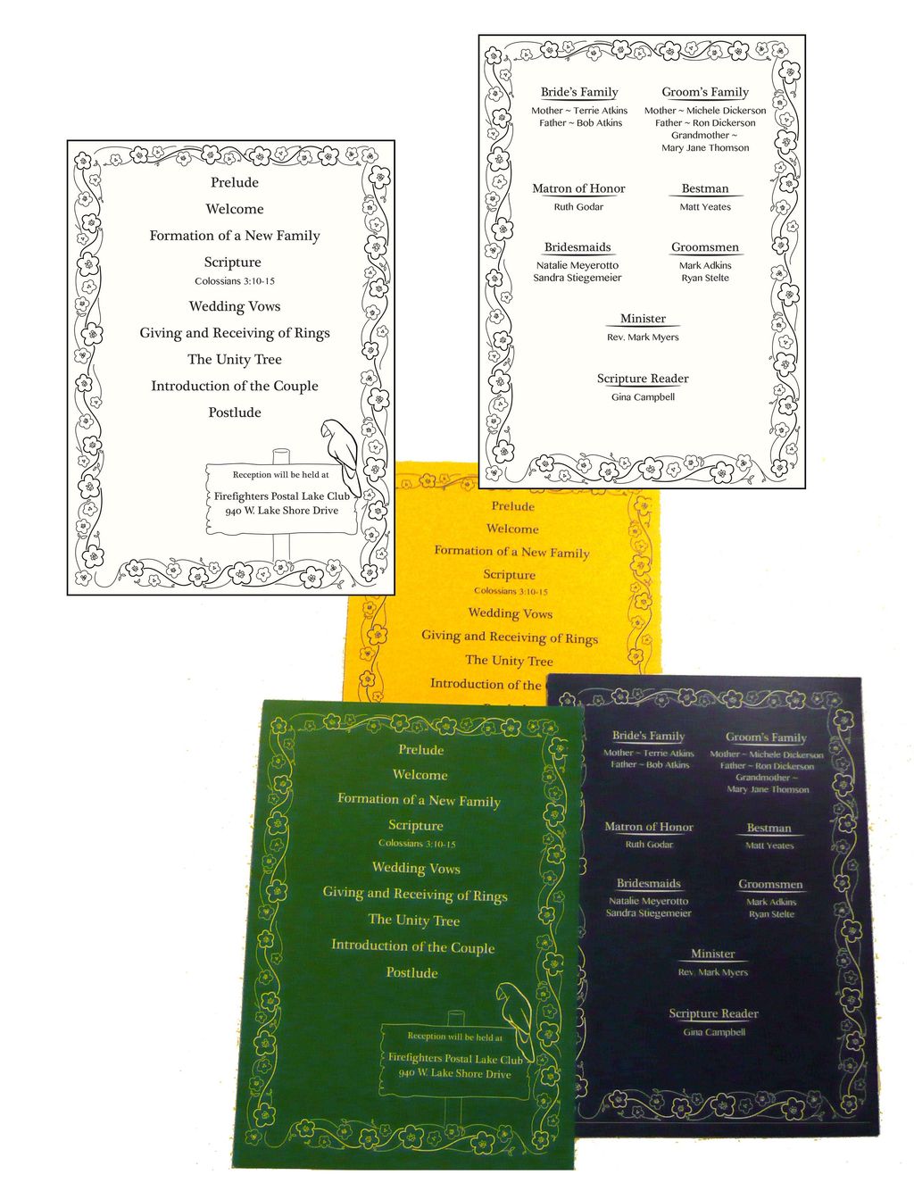Wedding programs made for one of my mother's co-wo